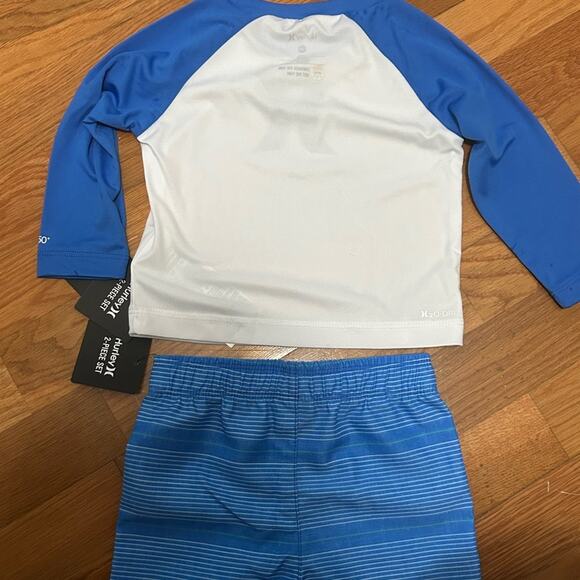 Hurley Blue and White Rashguard Swim Set 12 Month - Picture 5 of 5